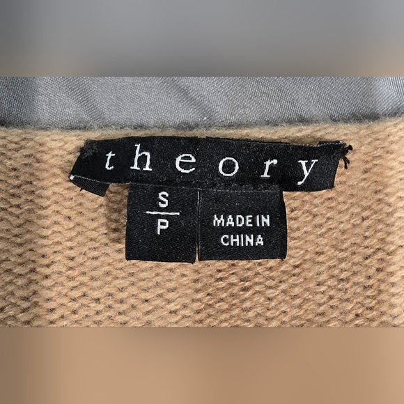 Theory Tolleree Cashmere Short Sleeve Sweater Size Small In Tan - Picture 2 of 6